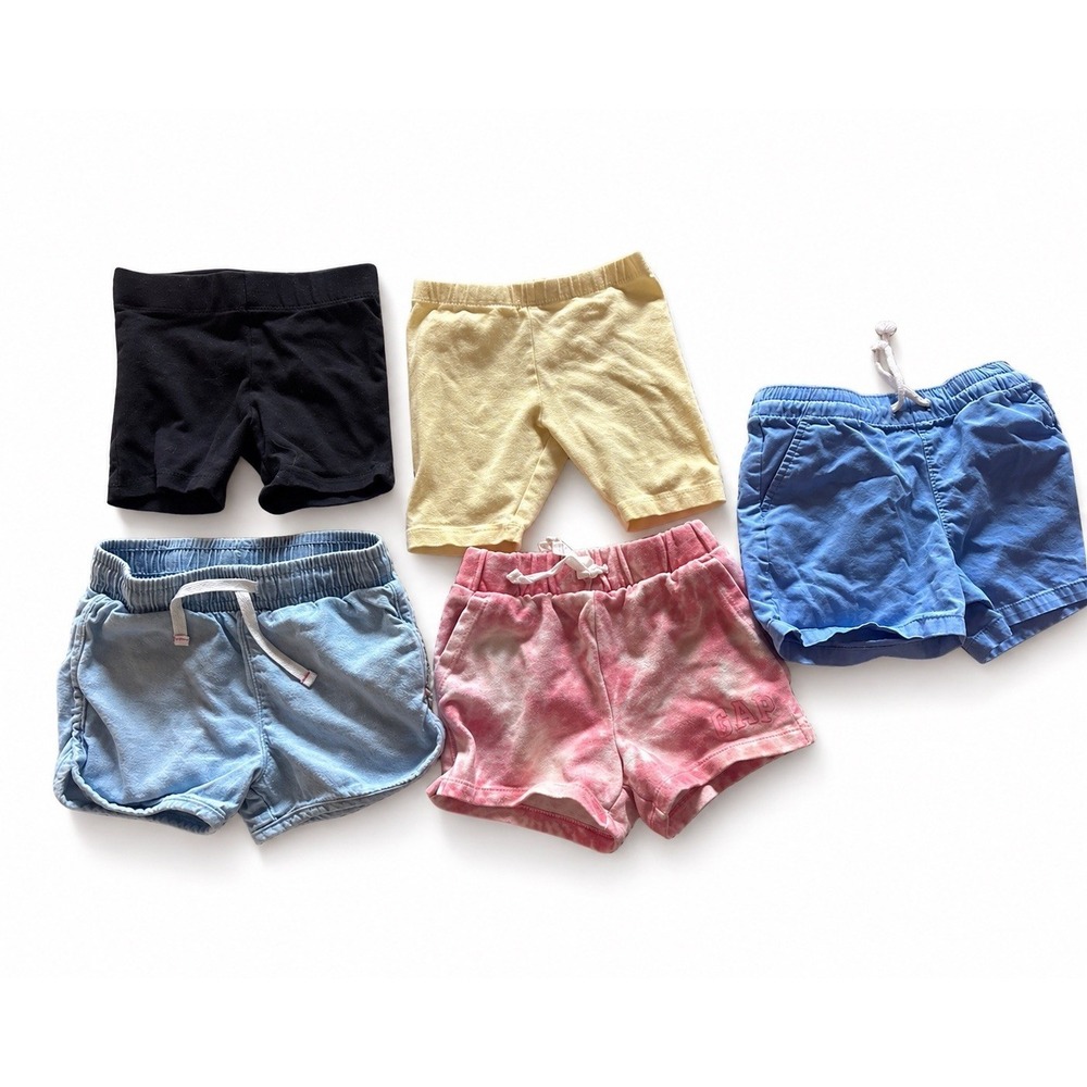 Toddler Girls Shorts Lot Size 3T GAP Old Navy Target 5 Pairs Pull On Summer Play